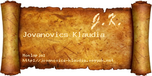 Jovanovics Klaudia névjegykártya